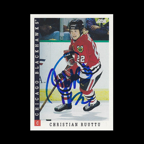 Christian Ruuttu Chicago Blackhawks Autographed Card