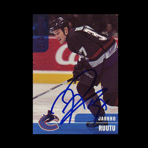 Jarkko Ruutu Vancouver Canucks Autographed Card