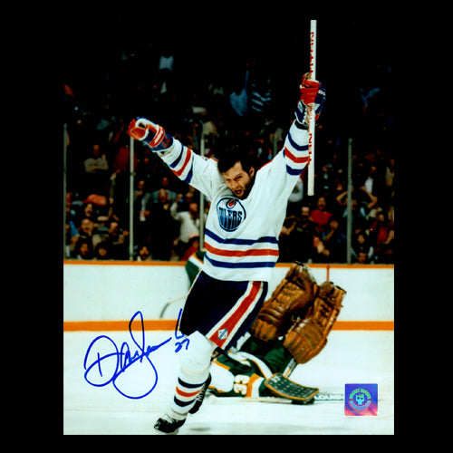 Dave Semenko Edmonton Oilers Autographed Celebration 8x10 Photo