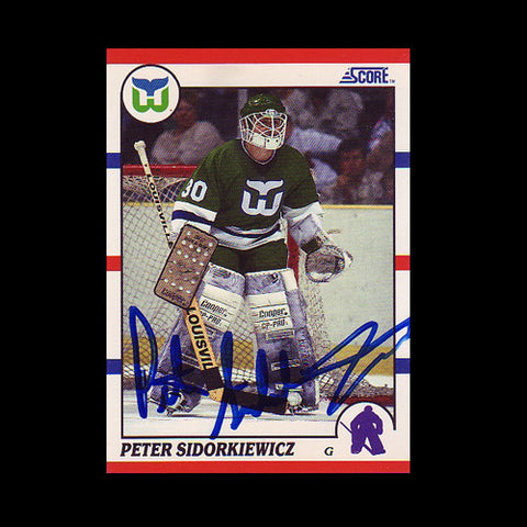 Peter Sidorkiewicz Hartford Whalers Autographed Card
