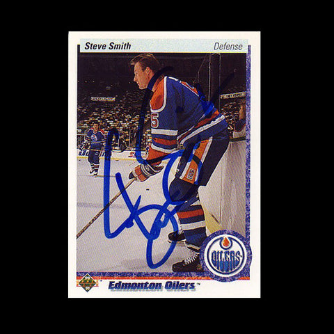 Steve Smith Edmonton Oilers Autographed Card