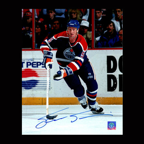 Steve Smith Edmonton Oilers Autographed Action 8x10 Photo