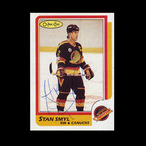 Stan Smyl Vancouver Canucks Autographed Card