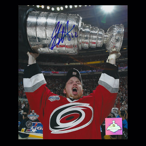 Eric Staal Carolina Hurricanes Autographed Stanley Cup 8x10 Photo