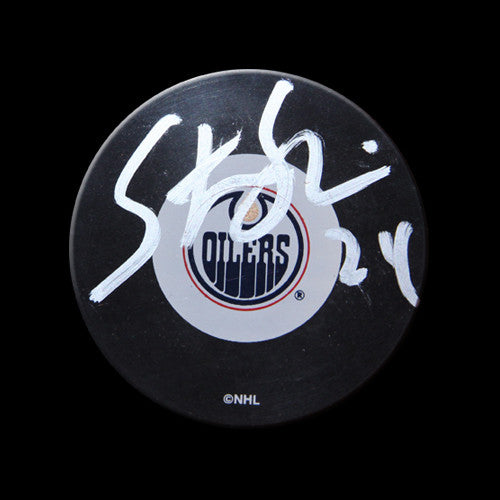 Steve Staios Edmonton Oilers Autographed Puck