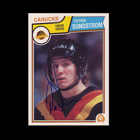 Patrik Sundstrom Vancouver Canucks Autographed Card
