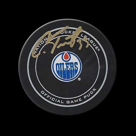 Cam Talbot Edmonton Oilers Autographed Game Puck