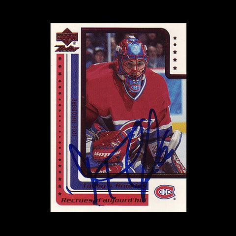 Jose Theodore Montreal Canadiens Autographed Card