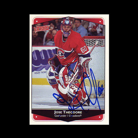 Jose Theodore Montreal Canadiens Autographed Card