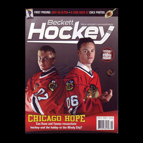 Jonathan Toews & Patrick Kane Chicago Blackhawks Dual Autographed Beckett Monthly Price Guide