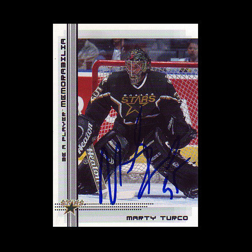 Marty Turco Dallas Stars Autographed Rookie Card