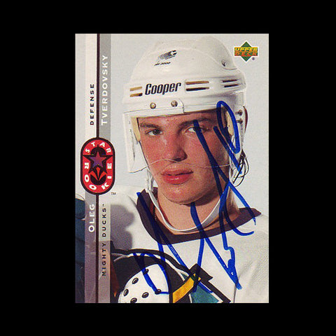 Oleg Tverdovsky Anaheim Mighty Ducks Autographed Card