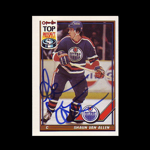 Shaun Van Allen Edmonton Oilers Autographed Card
