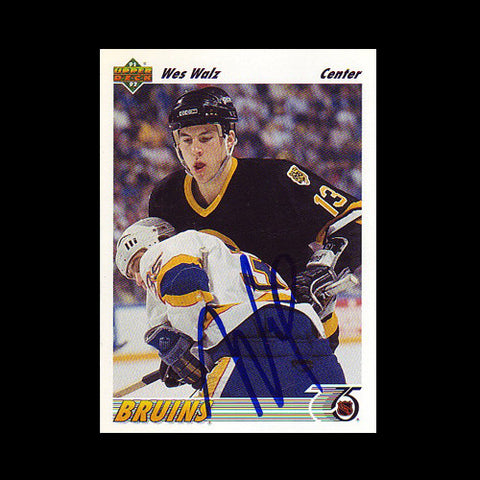 Wes Walz Boston Bruins Autographed Card