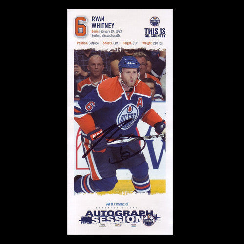 Ryan Whitney Edmonton Oilers Autographed Team Card
