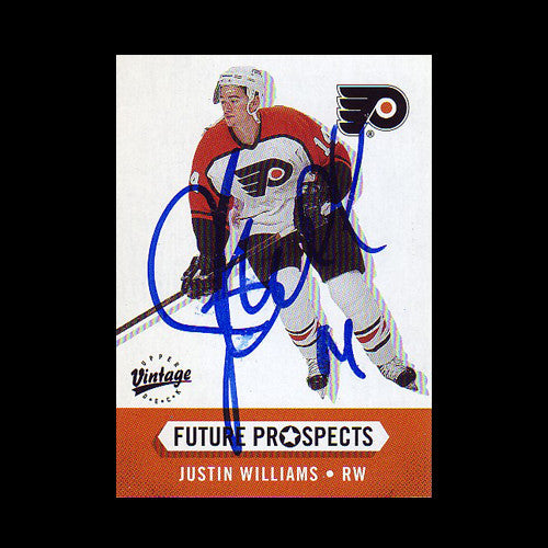 Justin Williams Philadelphia Flyers Autographed Card