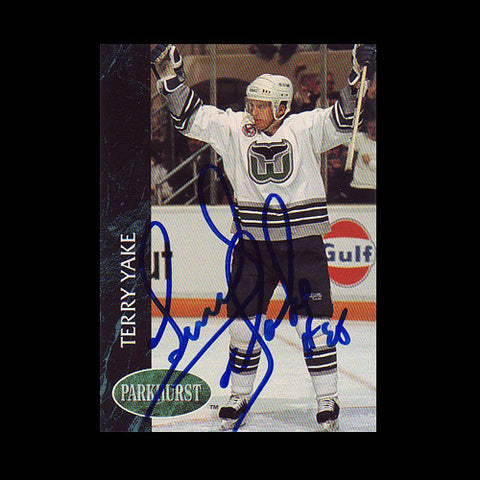 Terry Yake Hartford Whalers Autographed Card