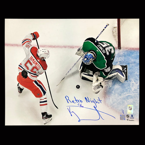 Kailer Yamamoto Edmonton Oilers Autographed & Inscribed "RETRO NIGHT" Limited Edition 16x20 Photo /6