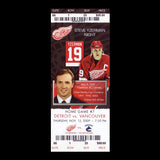 Steve Yzerman Detroit Red Wings Jersey Retirement Night Ticket Stub