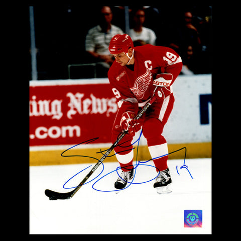 Steve Yzerman Detroit Red Wings Autographed Action 8x10 Photo