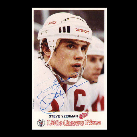 Steve Yzerman Detroit Red Wings Autographed Little Caesars Team Card